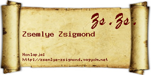 Zsemlye Zsigmond névjegykártya